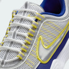 Zoom Looking at the Front of the Shoes and Laces: A close-up of the open-cell mesh texture and the precision-stitched overlays.