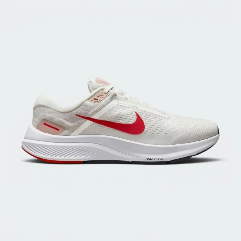 Highlights the high-velocity "University Red" Swoosh and the professional finish of the stable midsole.