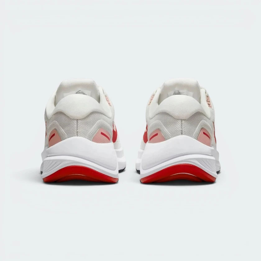 Focuses on the structural support and the professional finish of the padded heel notch.