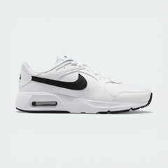 Side Profile Image: The White Air Max SC, highlighting the bold Black Swoosh and the iconic visible Max Air window in the heel.