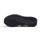 Full-length bottom profile showing the all-terrain rubber outsole, highlighting the multi-directional lug pattern engineered to provide optimal traction on wet and loose trail surfaces.