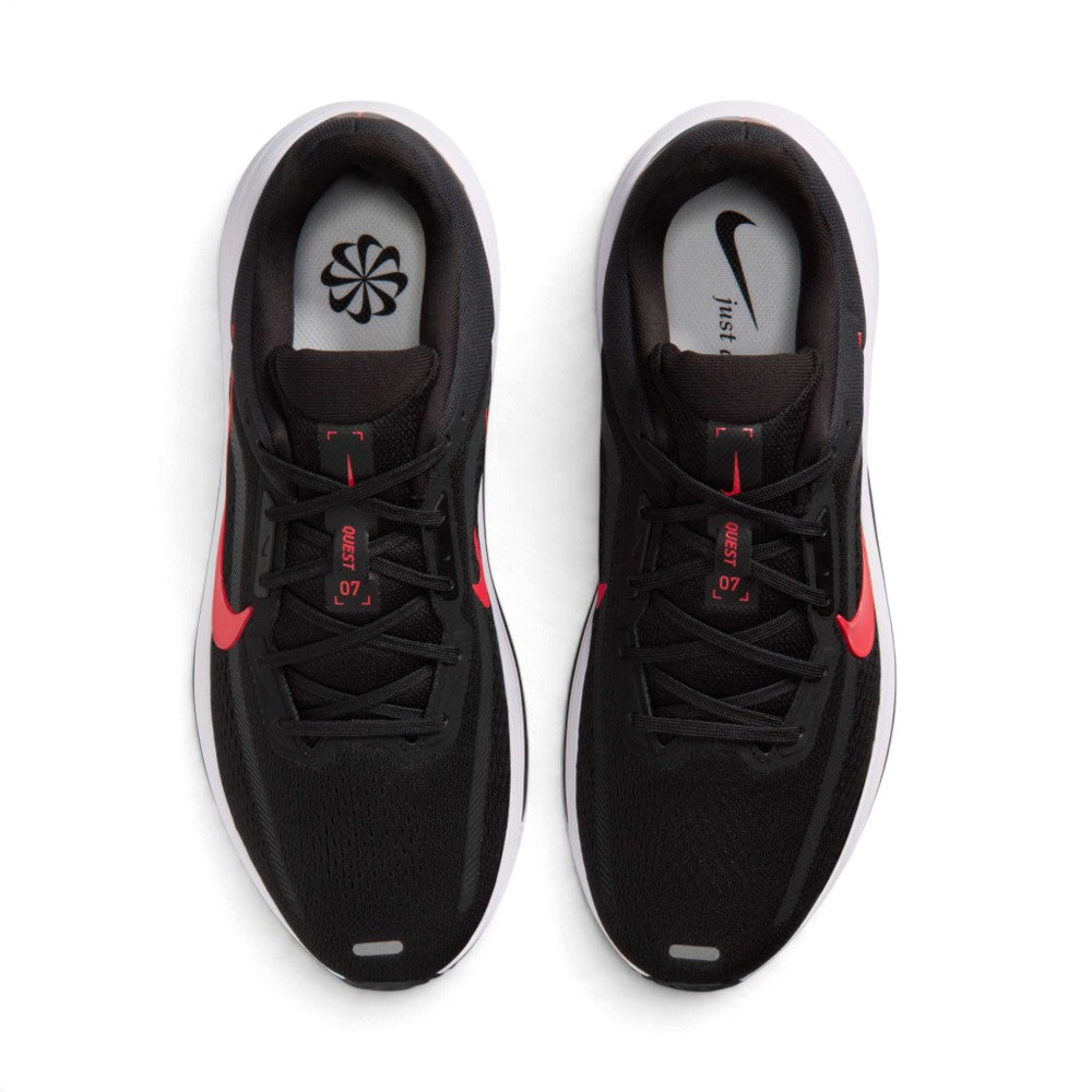 Overhead view of both running shoes showing the breathable engineered mesh forefoot, central lacing system, and cushioned interior footbeds.