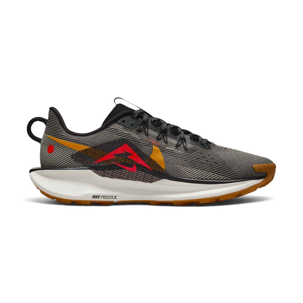 Highlights the inner profile displaying the breathable mesh chassis, supportive midfoot Flywire integration, contoured arch section, and smooth ReactX foam sidewall.