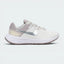 Highlights the high-velocity sweep of the metallic silver Nike Swoosh, showing the professional texture of the white mesh forefoot, the muted Ocean Cube blue-grey heel paneling, and the clean white foam midsole wall.