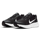 Emphasising the low-slung, streamlined stance of the runners and the clean contrast between the dark upper mesh, dynamic side webbing, and thick white cushioning foam.
