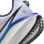 Highlighting the Dual-Density Stacked ZoomX & Cushlon 3.0 Foam Sidewall Texture, Printed Swoosh Accents, and Waffle Break-Point Rubber Tread, demonstrating the impact-absorbing foam depth and road-tested tooling.