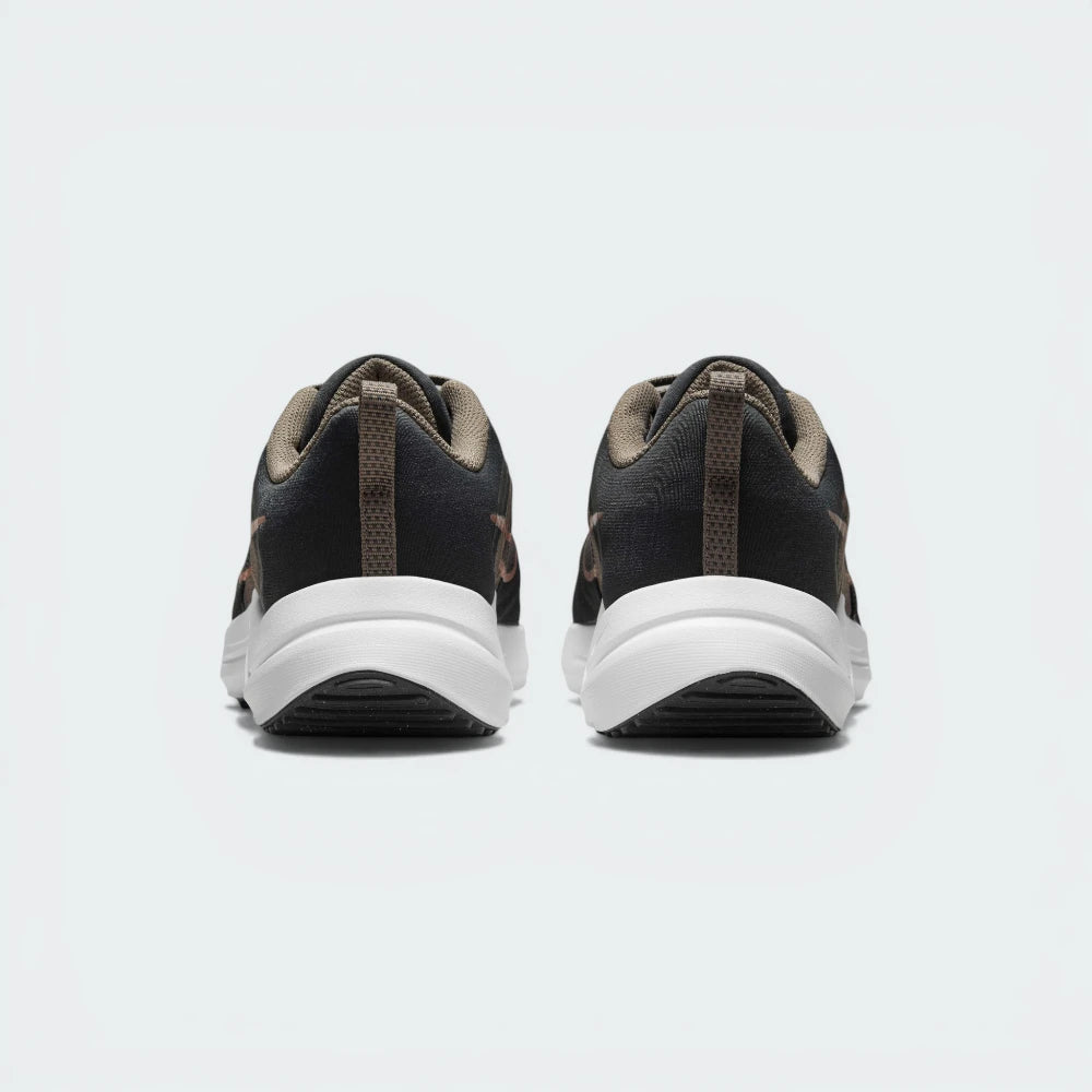 View from Behind Looking at the Heel: Focusing on the textured heel counter and the streamlined finish of the midsole.