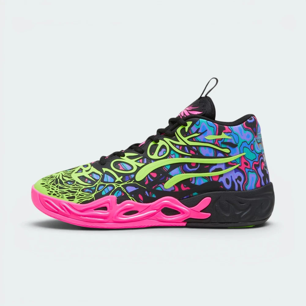 Highlights the technical NITROFOAM layer and the "unreal" finish of the Electric Lime accents.