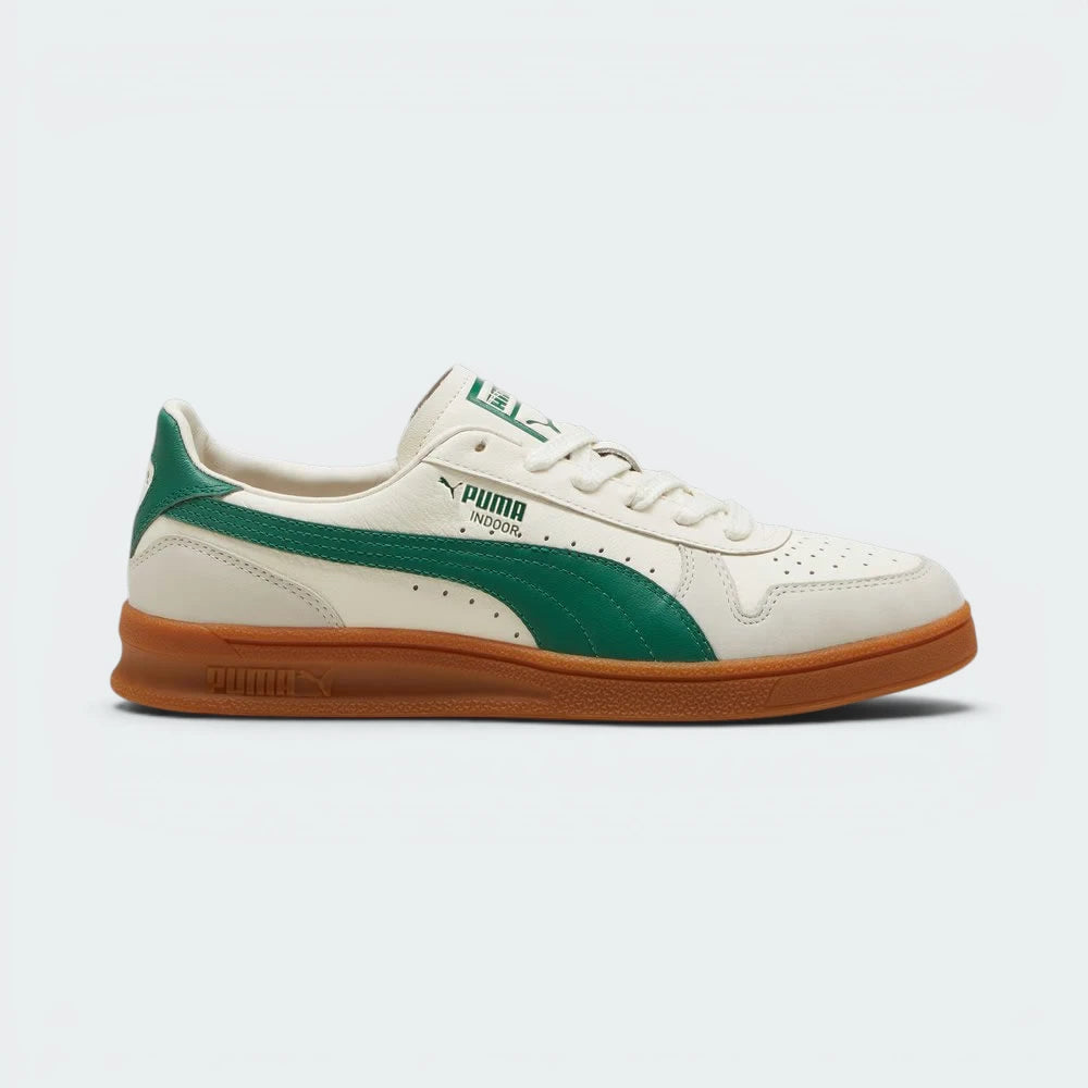 Highlights the high-velocity "PUMA White" Formstrip and the professional depth of the "Frosted Ivory" nubuck.