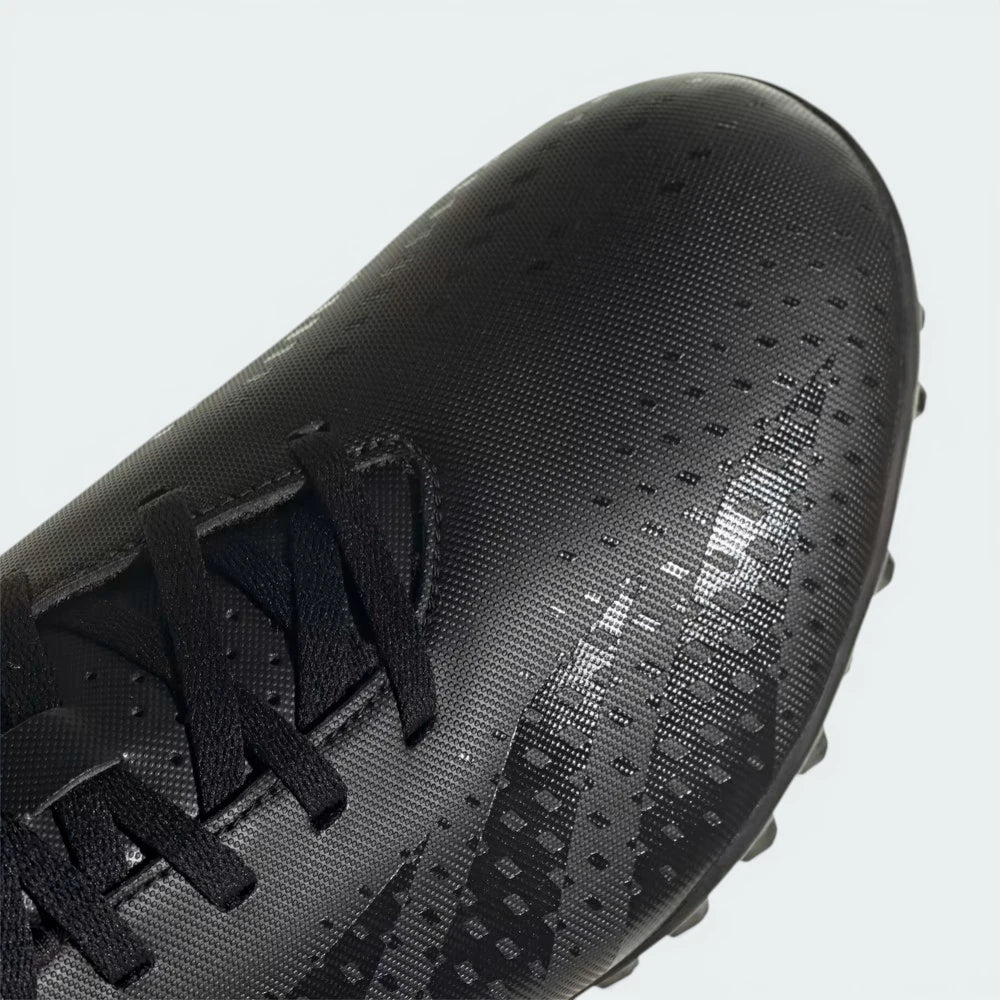 Zoom looking at the front of the shoes and laces, highlighting the subtle texture on the striking zone.