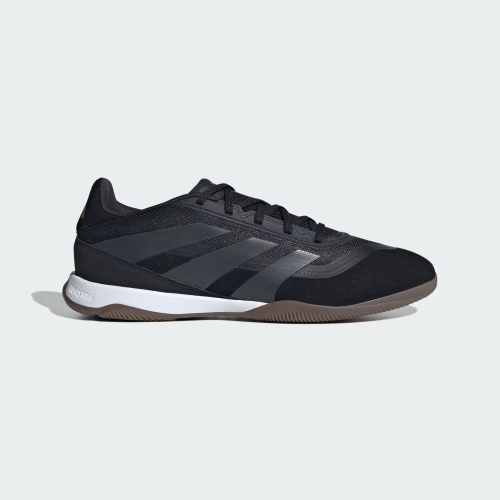 Highlights the high-velocity "Graphite" 3-Stripes and the professional texture of the suede overlays.