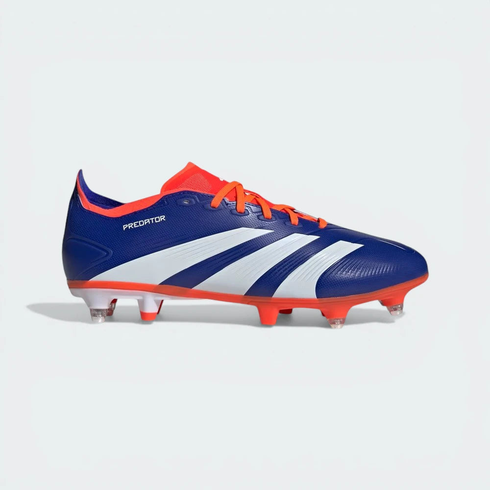 Side Profile Image: The Lucid Blue Predator League, highlighting the white Strikescale fins and the aggressive SG stud profile. Main image