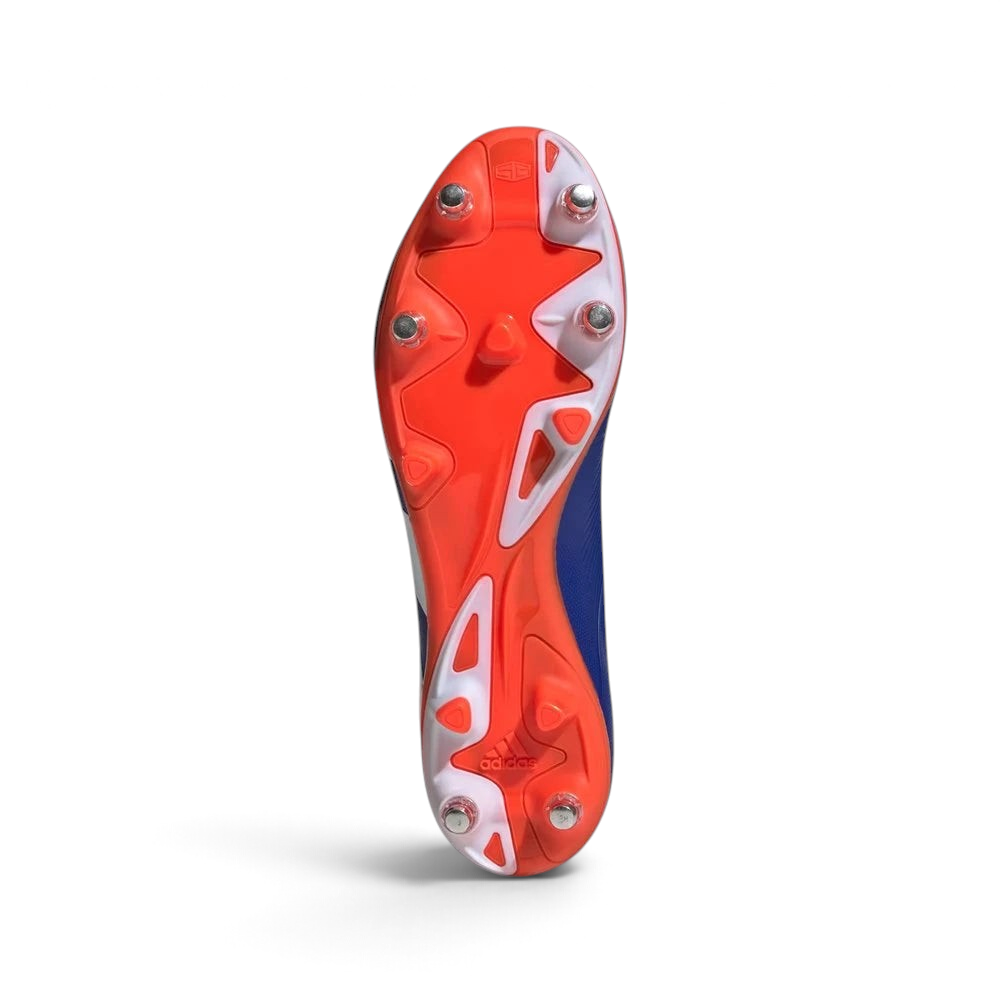 Outsole View: Showing the six-stud soft ground plate and the combination of fixed and removable metal studs.