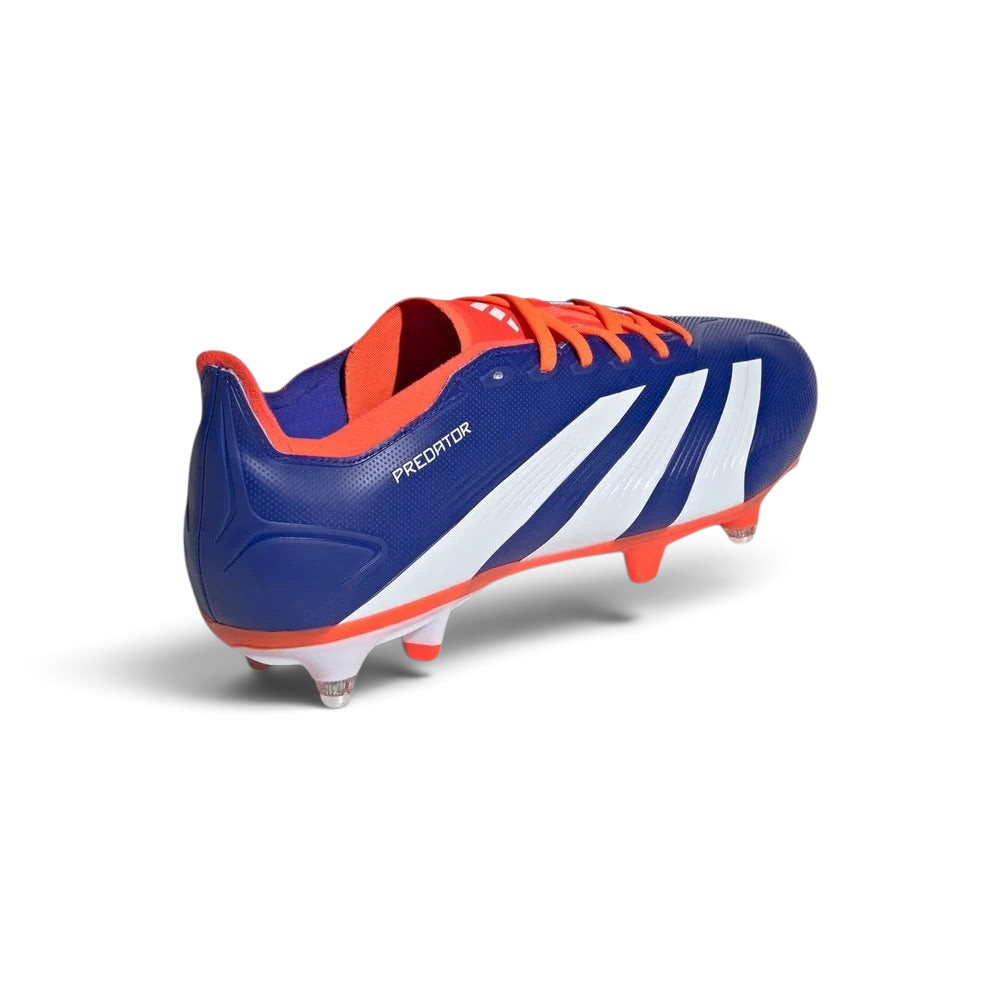 View from Behind Looking at the Heel: Focusing on the supportive heel counter and the vibrant Solar Red branding.
