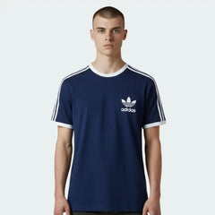 Adidas T-Shirt Da Uomo Blu Con Strisce - Azzurra Sport - Foto 2