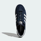 Top view of adidas Hamburg Men's trainers showing laces, tongue branding, and low-cut profile