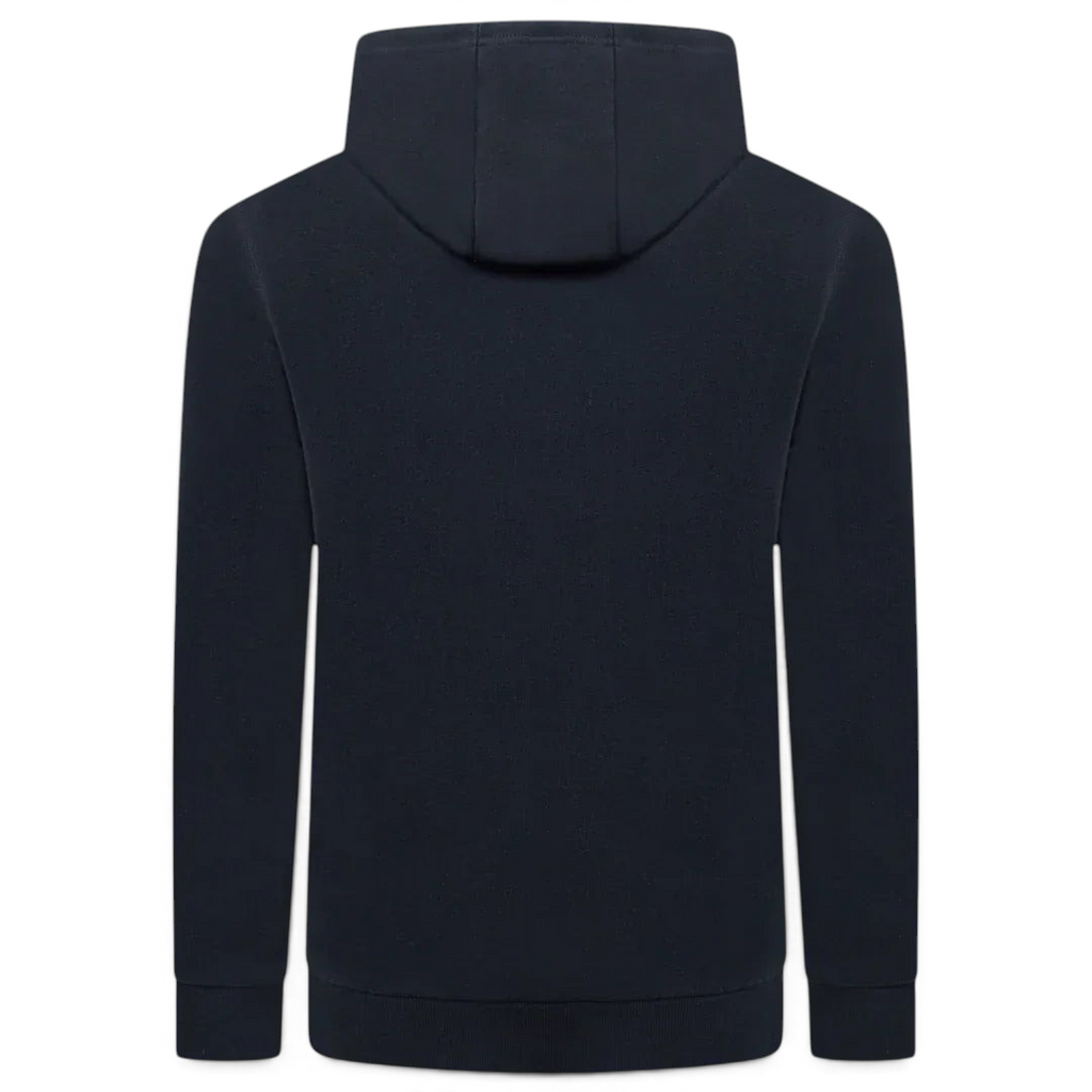Ellesse Toce Overhead Hoodie Men's in black, back view showcasing the plain design and the hood.