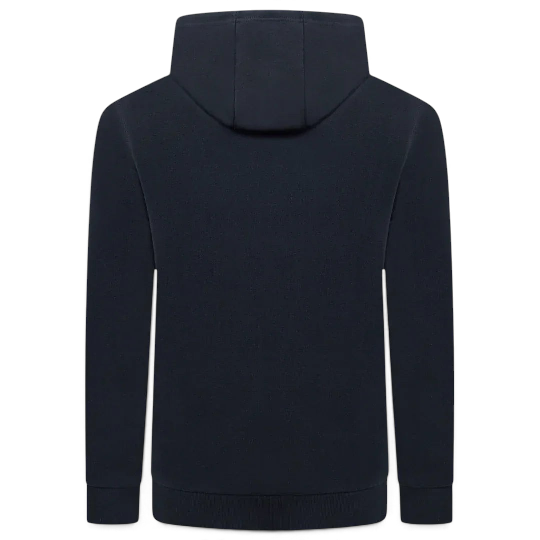 Ellesse Toce Overhead Hoodie Men's in black, back view showcasing the plain design and the hood.