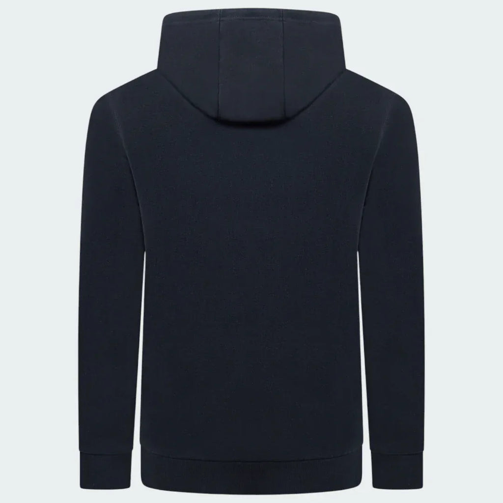 Ellesse Toce Overhead Hoodie Men's in black, back view showcasing the plain design and the hood.