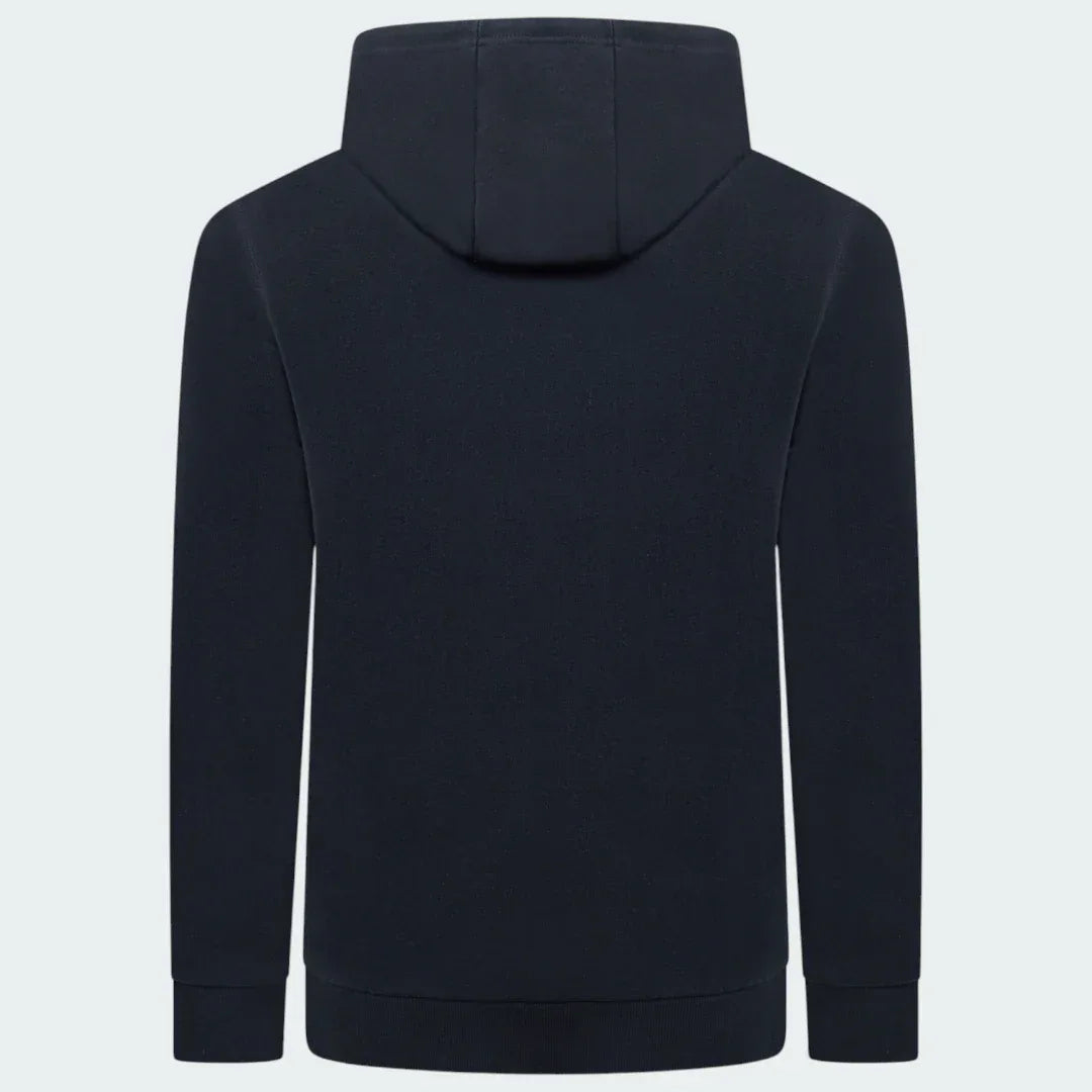 Ellesse Toce Overhead Hoodie Men's in black, back view showcasing the plain design and the hood.