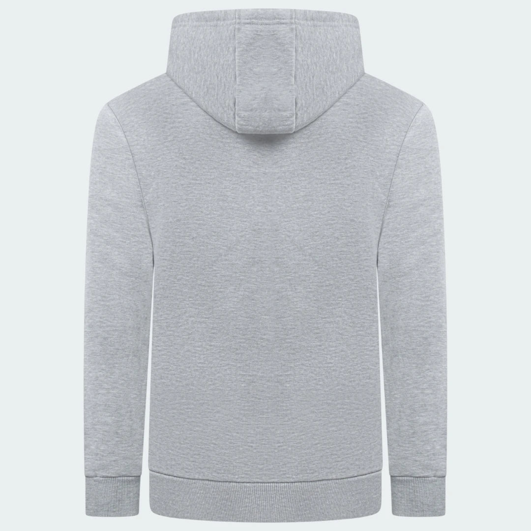 Ellesse Toce Overhead Hoodie Men's in light grey, back view showcasing the plain design and the hood.