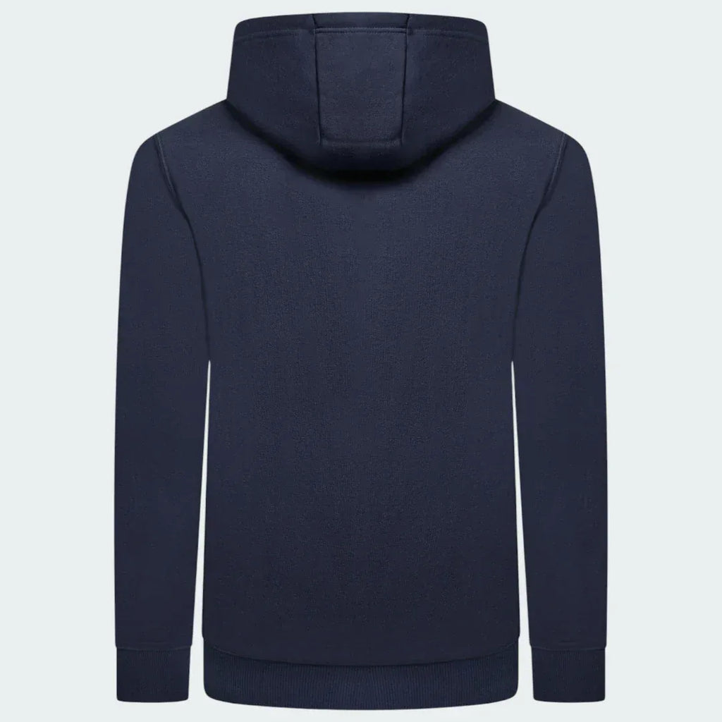 Ellesse Toce Overhead Hoodie Men's in navy, back view showcasing the plain design and the hood.