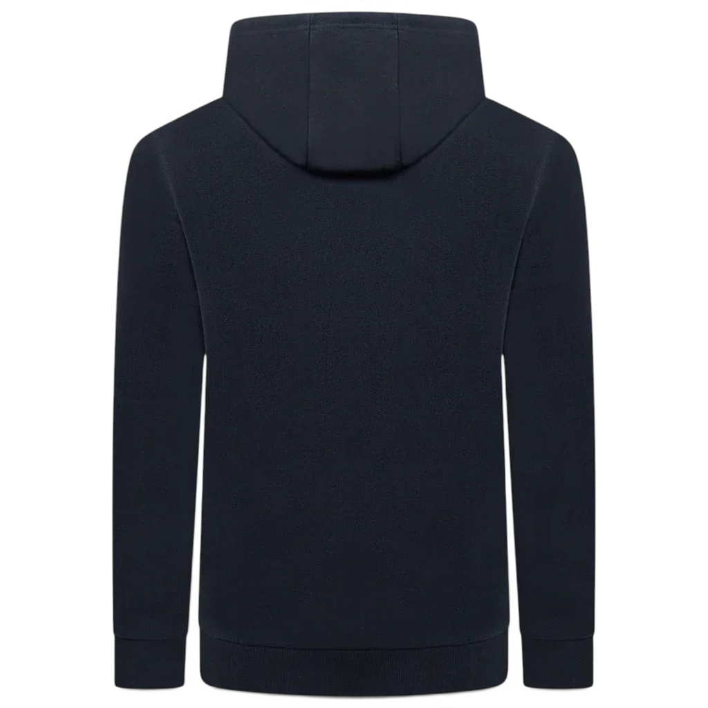 Ellesse Miletto Full-Zip Hoodie Men's in black, back view showcasing the plain design and the hood.