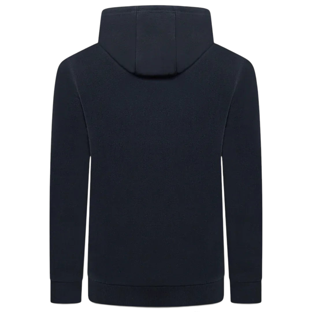 Ellesse Miletto Full-Zip Hoodie Men's in black, back view showcasing the plain design and the hood.
