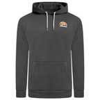 Ellesse Toce Overhead Hoodie Men's in charcoal, front view showing the hood, kangaroo pocket, and Ellesse logo on the chest.