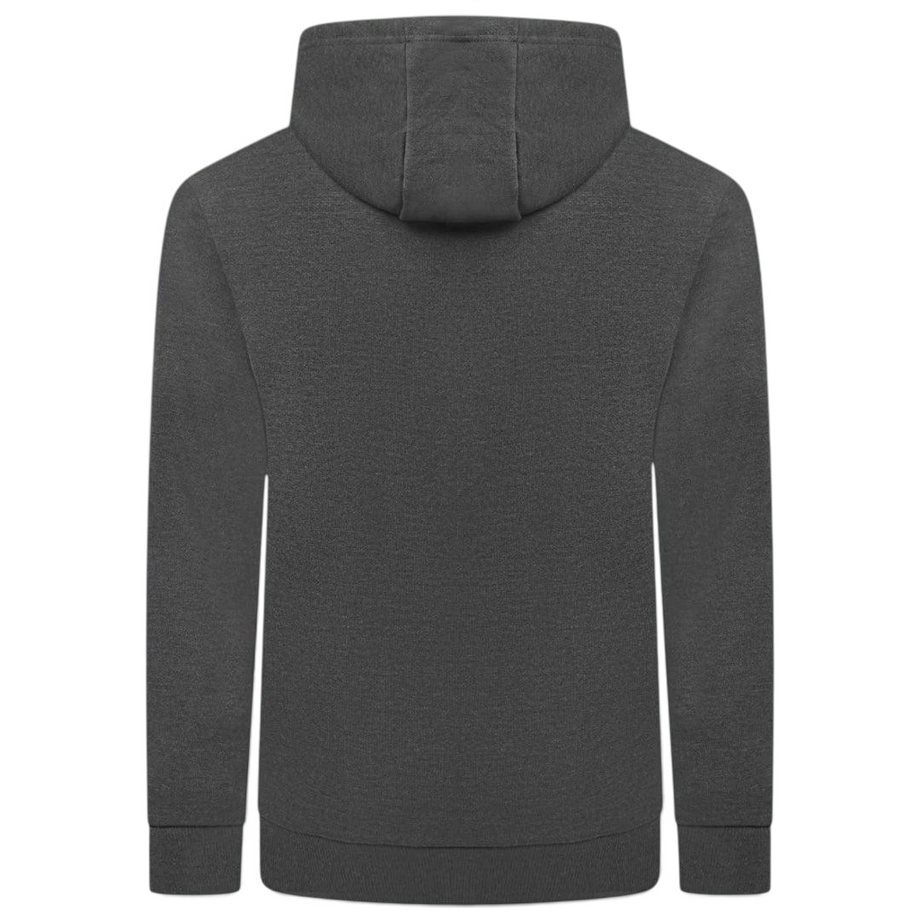 Ellesse Toce Overhead Hoodie Men's in charcoal, back view showcasing the plain design and the hood.