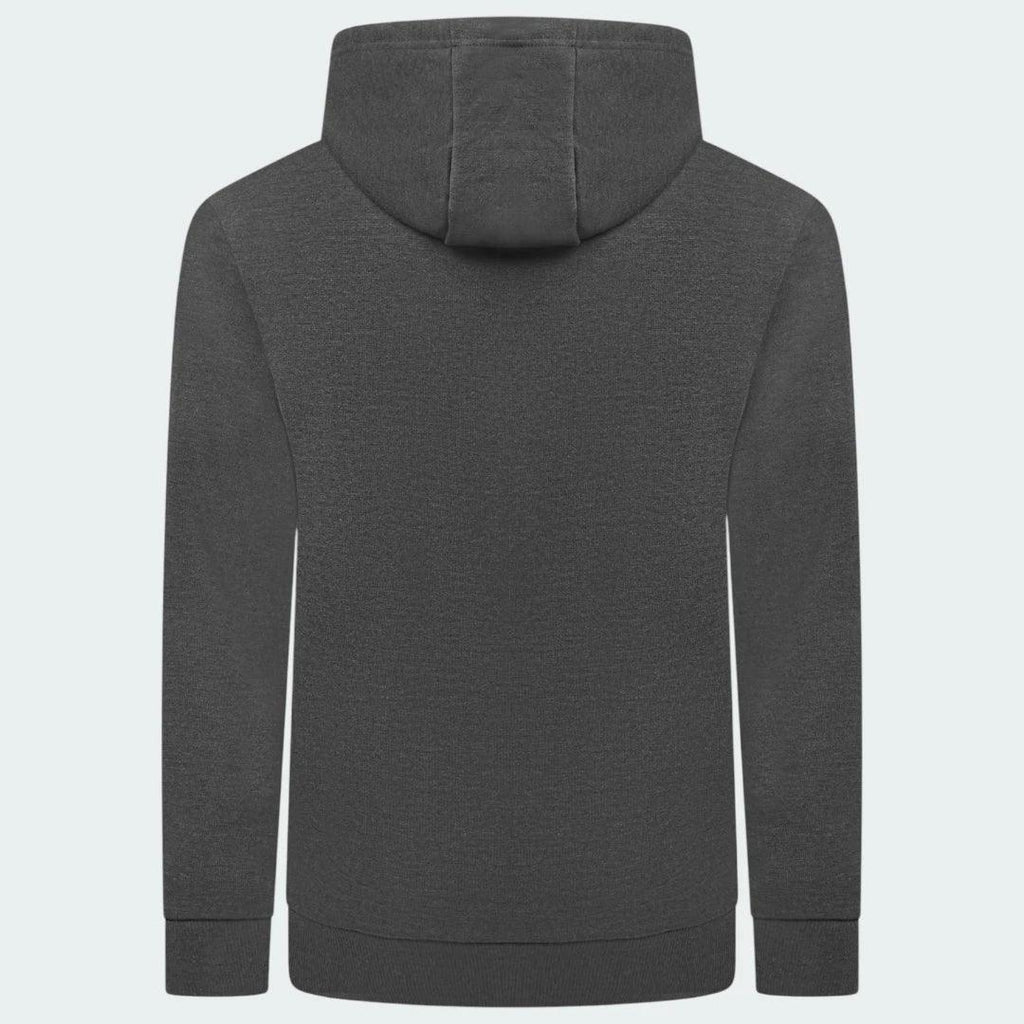 Ellesse Toce Overhead Hoodie Men's in charcoal, back view showcasing the plain design and the hood.