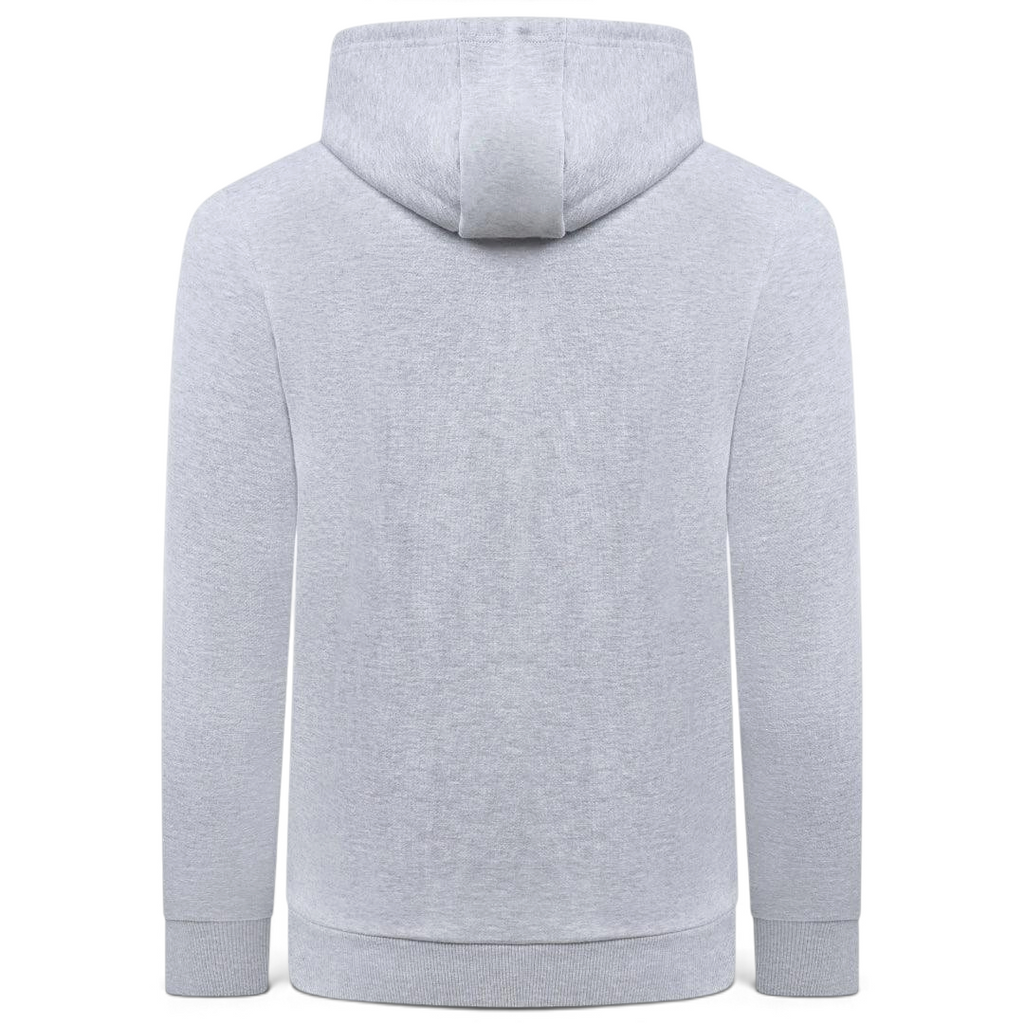 Ellesse Miletto Full-Zip Hoodie Men's in light grey, back view showcasing the plain design and the hood.