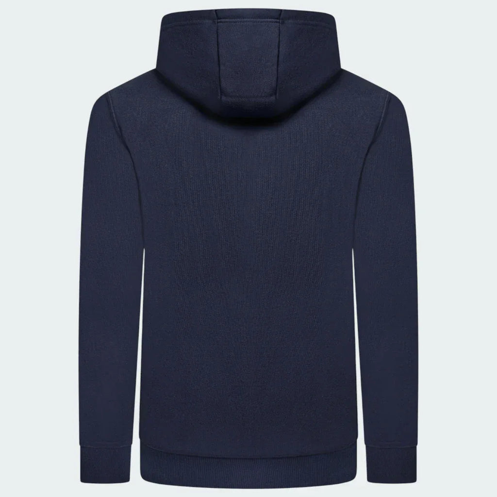 Ellesse Miletto Full-Zip Hoodie Men's in navy, back view showcasing the plain design and the hood.