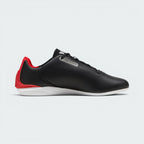 Highlights the high-velocity "Rosso Corsa" accents on the inside with a clean synthetic leather finish