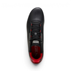 Focuses on the locked-in lacing system and the professional finish of the perforated toe.