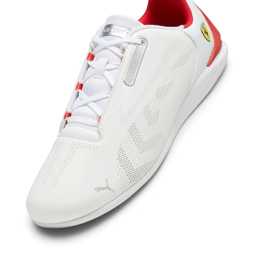 Details the micro-perforations shielding the forefoot panels and the precision of the asymmetrical lace layout stitching.