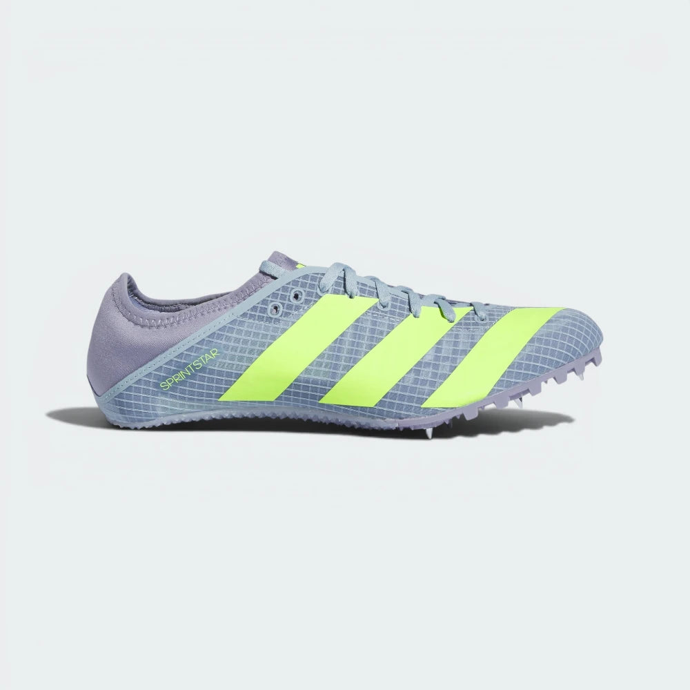 Highlights the aerodynamic silhouette and the professional transition of the Wonder Blue to Lucid Lemon colour gradient.