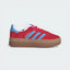 The Active Pink Gazelle Bold, highlighting the unique triple-stacked white platform sole and blue stripes.