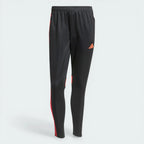 Top-down view of the training bottoms laid flat, showcasing the elasticated drawcord waist and the smooth recycled fabric.
