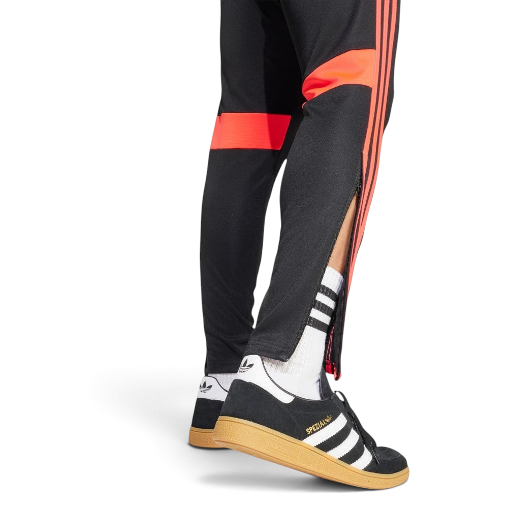 Zoom looking at the Lucid Red stripes, showcasing the high-density colour and the quality of the fabric weave.