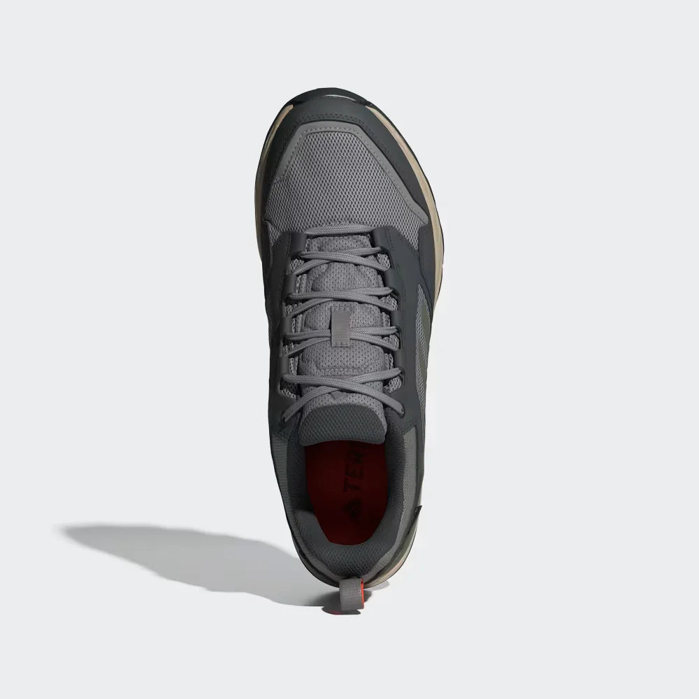 Gray athletic shoe on a light gray background