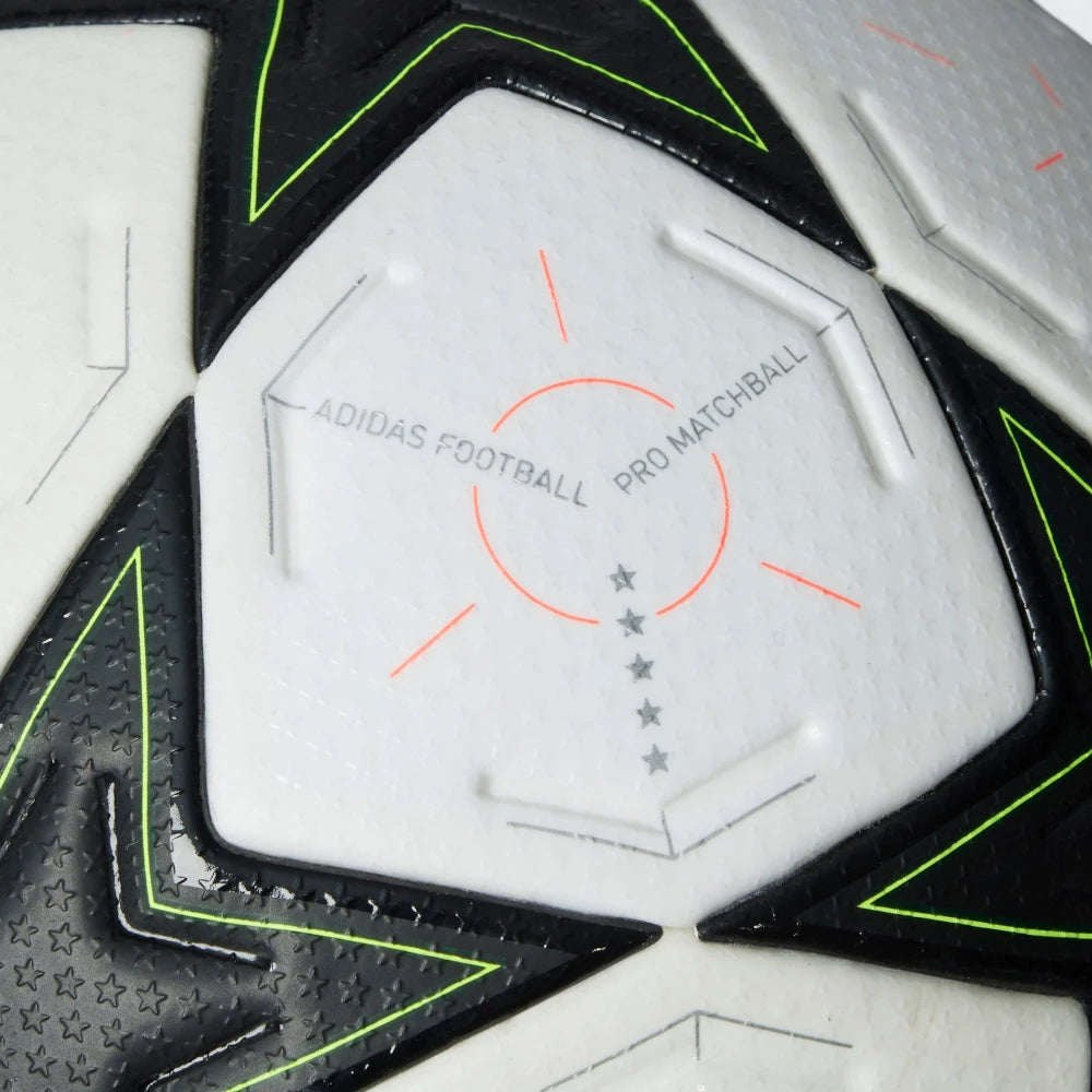 Zoom looking at the front of the ball and the embossed texture, highlighting the micro-texturing designed for enhanced grip.