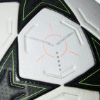Zoom looking at the front of the ball and the embossed texture, highlighting the micro-texturing designed for enhanced grip.