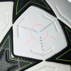 Zoom looking at the front of the ball and the embossed texture, highlighting the micro-texturing designed for enhanced grip.