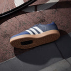 Emphasising how closely the structural profile mirrors a standard lifestyle Samba shoe while providing rigid cycling enhancements.