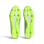 Displays the technical firm ground stud matrix engineered for unreal traction and multi-directional propulsion on dry grass.