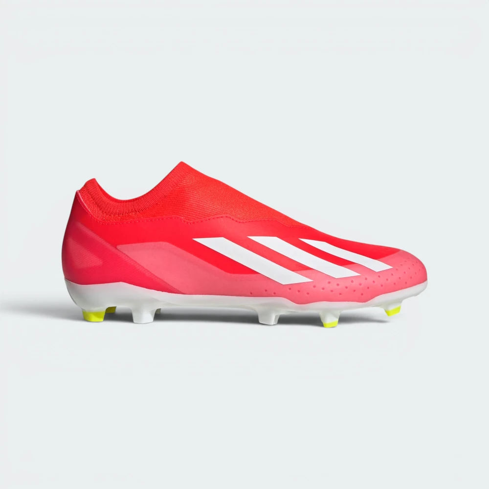 Highlights the high-velocity white adidas 3-Stripes slashing across the professional depth of the Solar Red coated textile upper. Main image