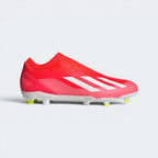Highlights the high-velocity white adidas 3-Stripes slashing across the professional depth of the Solar Red coated textile upper.