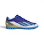 Highlights the high-velocity metallic adidas 3-Stripes slashing across the professional depth of the Lucid Blue coated upper.