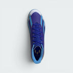 Focuses on the locked-in lace closure configuration and the clean, streamlined layout of the toe strike zone.